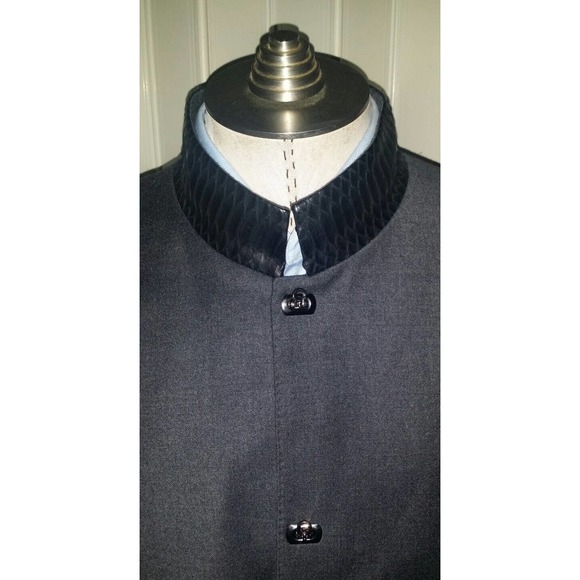 MASATOMO JAPAN Steampunk CASHMERE PYTHON snake Nehru collar jacket coat 3XL - Picture 3 of 11